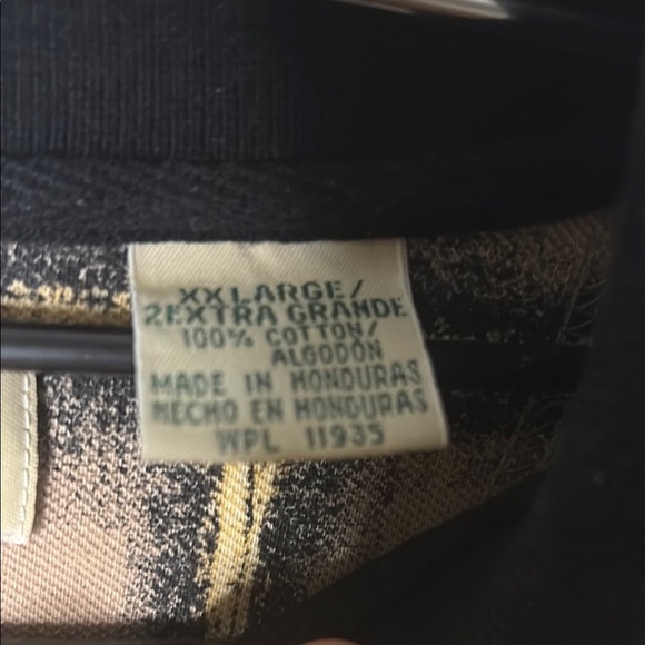 St. John's Bay Tan and Black Polo Shirt with Geometric Pattern - Picture 3 of 7